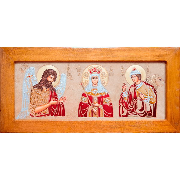 Икона Святых Иоанна, Елены и Даниила № 01 из мрамора, изображение, фото 6