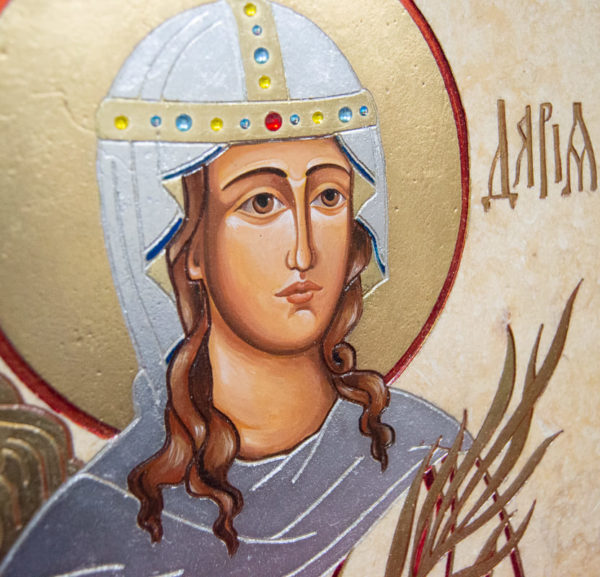 Икона Святой Дарьи Римской № 02 из мрамора, интернет магазин икон, изображение, фото 14