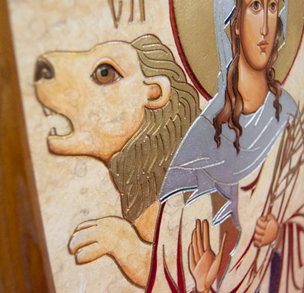 Икона Святой Дарьи Римской № 02 из мрамора, интернет магазин икон, изображение, фото 6