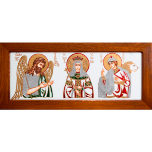 Икона Святых Иоанна, Елены и Даниила № 02 из мрамора, изображение, фото 1