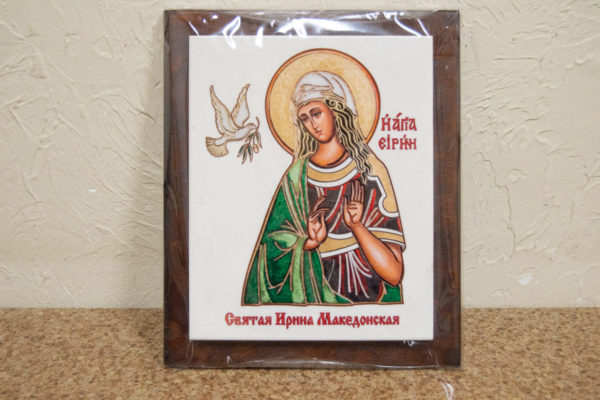 Сувенир Икона Святой Ирина Македонской № 01 на мраморе, фото 2