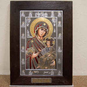 Икона Иверской Божией Матери № 3-08 из мрамора, изображение, фото 1