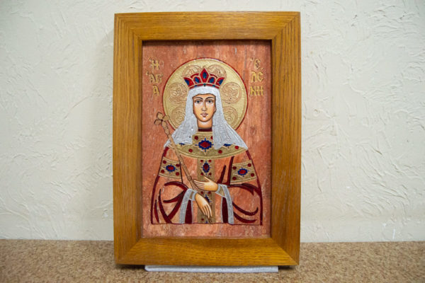 Икона Святой Елены № 02 из камня в Минске, каталог икон Гливи, изображение, фото 1
