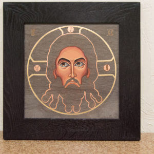 Икона Иисуса Христа - Спас Нерукотворный № 5-6 из мрамора, изображение, фото 1