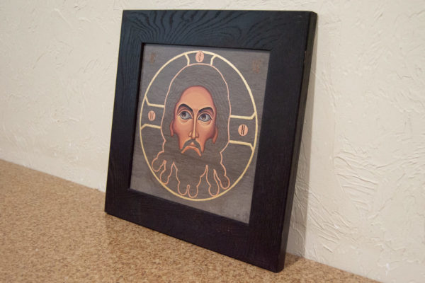 Икона Иисуса Христа - Спас Нерукотворный № 5-6 из мрамора, изображение, фото 2
