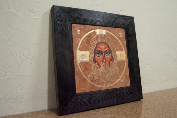 Икона Иисуса Христа - Спас Нерукотворный № 5-7 из мрамора, изображение, фото 3