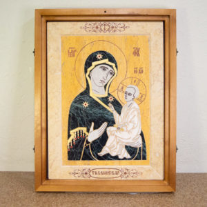 Икона Тихвинской Божией Матери № 1-12,8 из мрамора, камня, изображение, фото 1